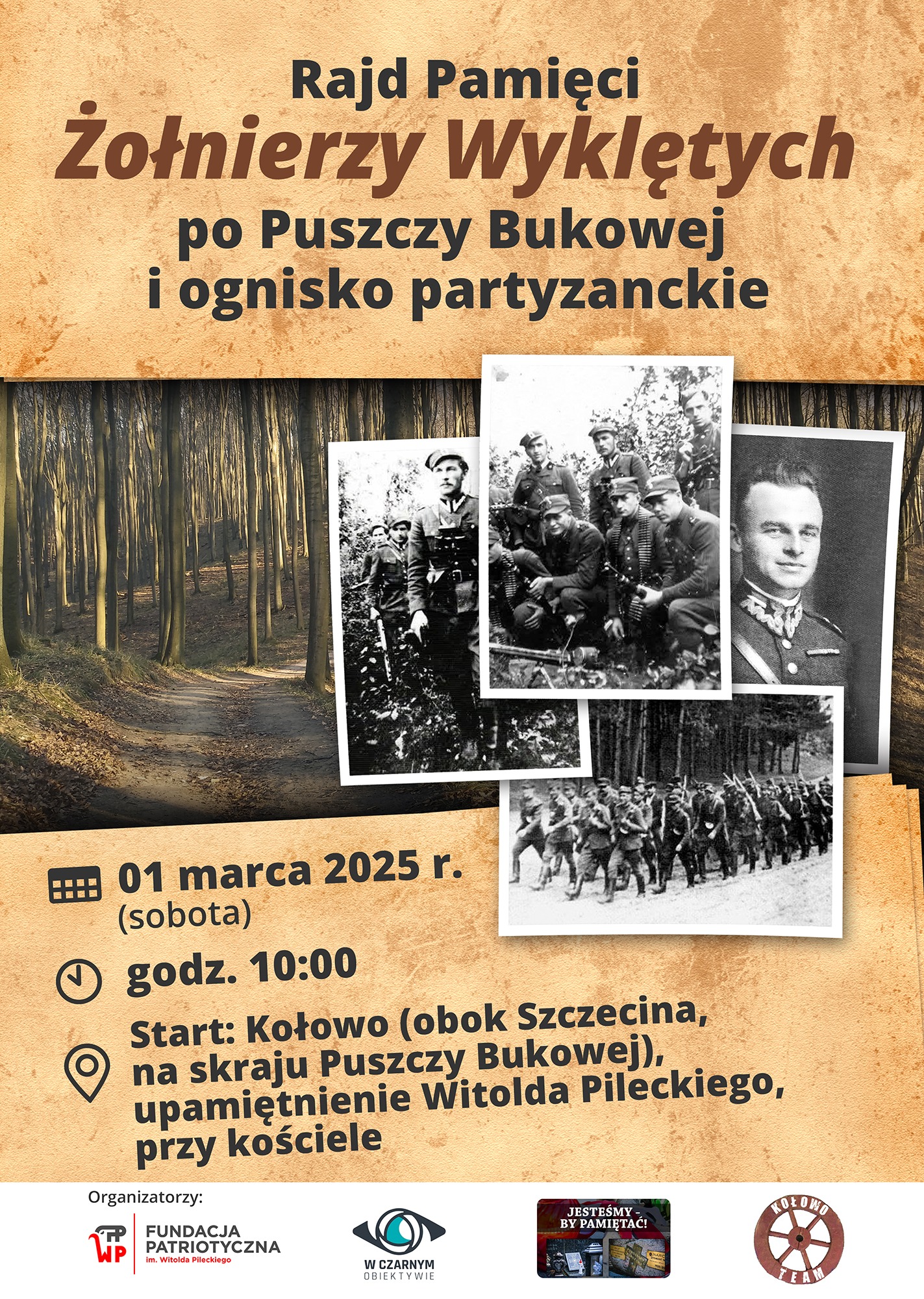 Szczecin: Rajd Pamięci Żołnierzy Wyklętych po Puszczy Bukowej i ognisko partyzanckie