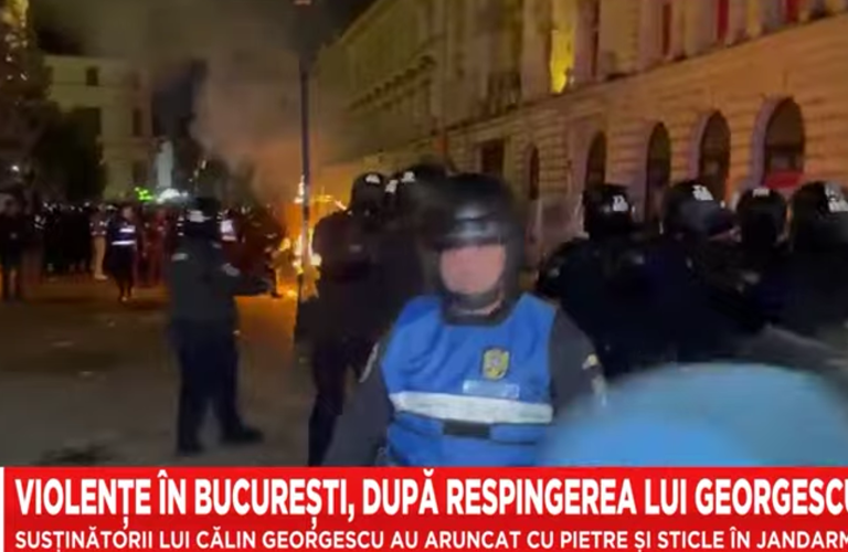 Zamieszki w stolicy Rumunii po odrzuceniu kandydatury Georgescu przez Centralne Biuro Wyborcze [WIDEO}