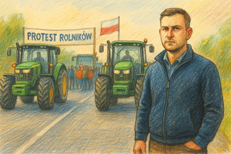 Rolnicy znów na drogach – protest na DK11 w Krążkowach! Walka o przyszłość polskiego rolnictwa trwa