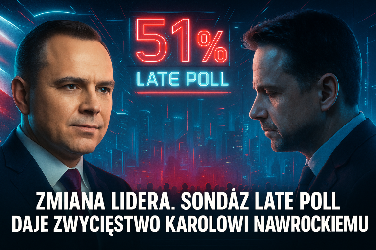 Zmiana lidera. Sondaż late poll daje zwycięstwo Karolowi Nawrockiemu
