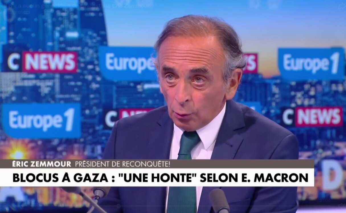 Zemmour: "There is no genocide in Gaza"
