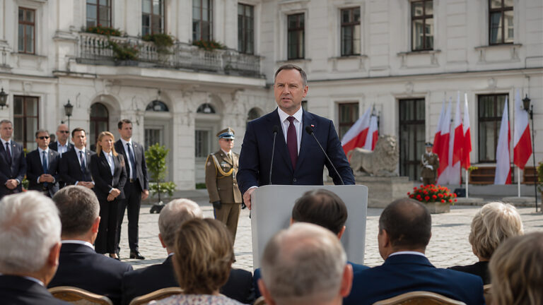 Mija rok prezydentury Nawrockiego. Rocznicowa uroczystość na dziedzińcu Pałacu