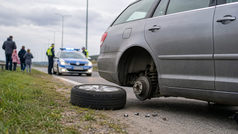 Auto rodziny prezydent Gdyni zgubiło koło. Policja bada poluzowane śruby