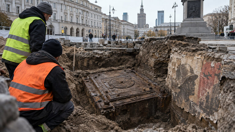 Warszawa odsłania ślady przeszłości. Pokrywa z 1914 roku i plakat okupanta