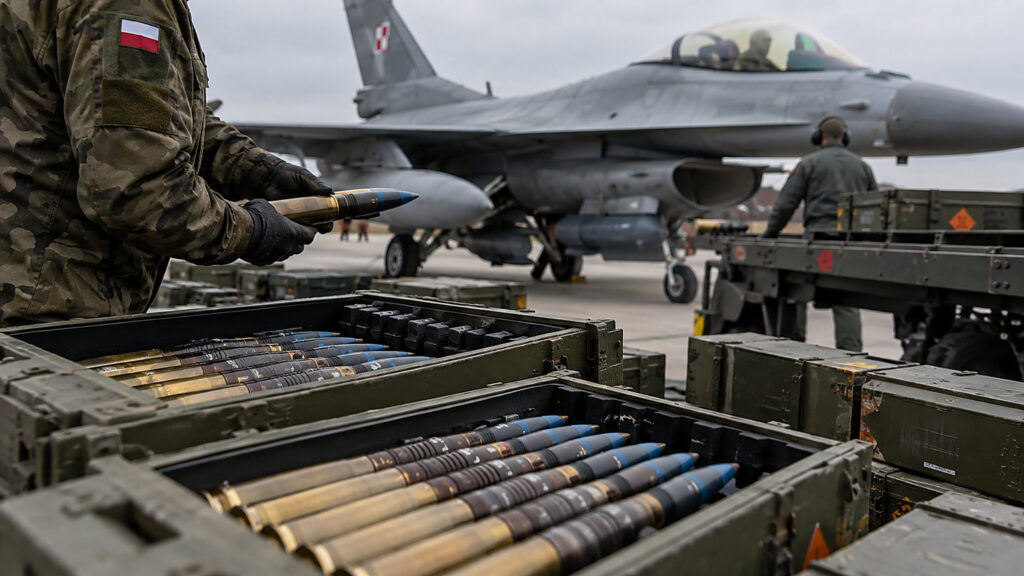Polska wysyła Ukrainie amunicję 20 mm do F-16. Ma zwalczać rosyjskie drony